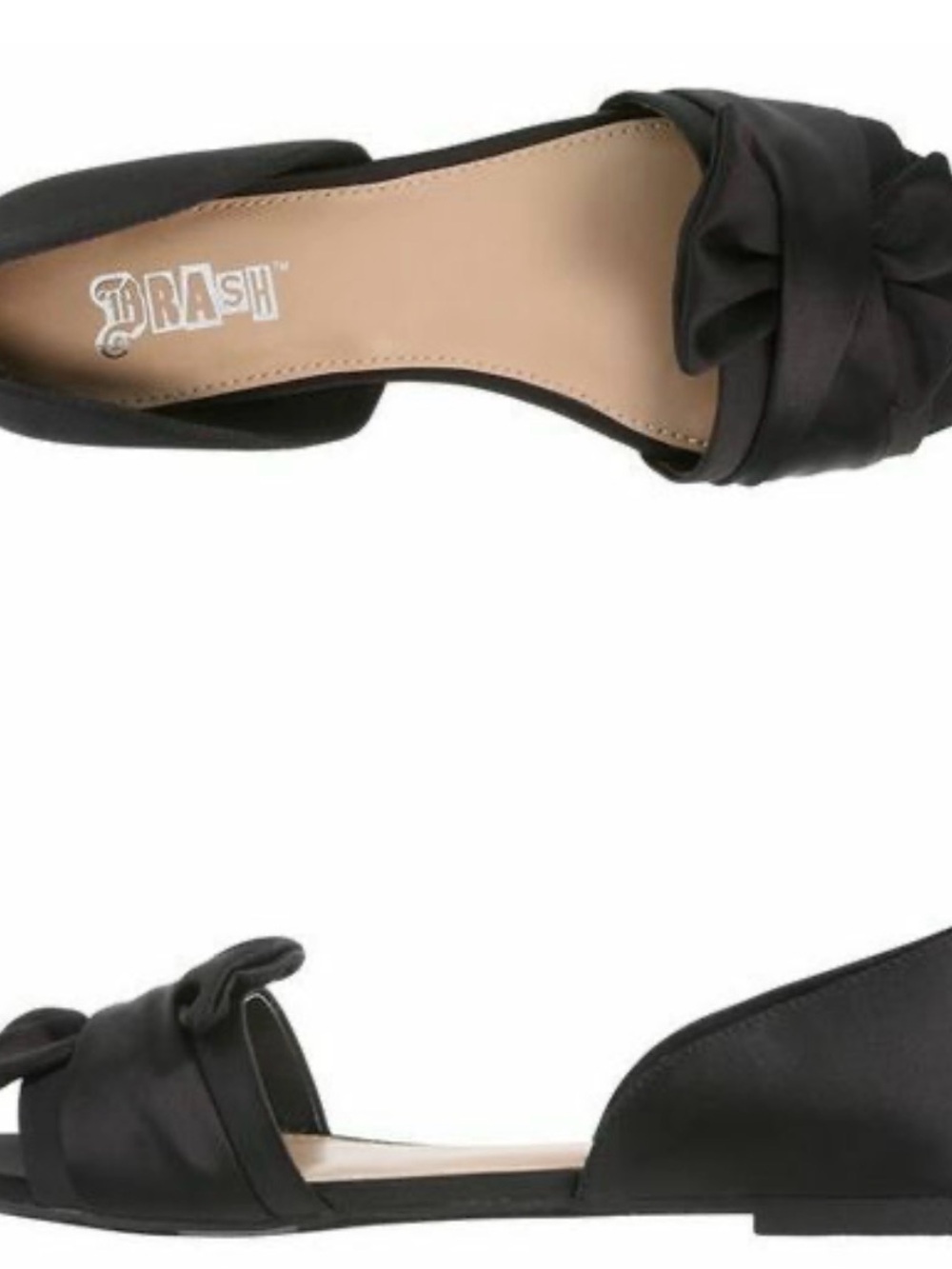 Brash Black Knot-Front Slide Mules